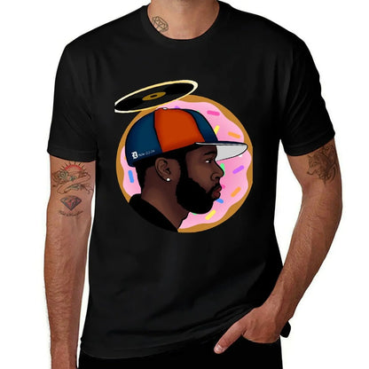 J Dilla: Donuts T-Shirt Basic Solid Color Short Sleeve Cotton Top