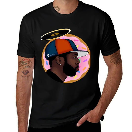 J Dilla: Donuts T-Shirt Basic Solid Color Short Sleeve Cotton Top