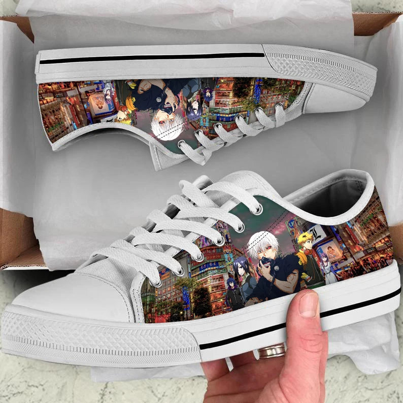 Tokyo Ghoul :Volume 3 Pattern Classic Low Style Casual Sneakers Canvas Fashion Breathable Mens Womens Shoes Lace-up shoe