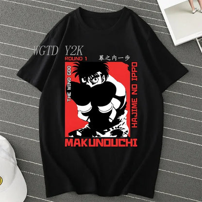 Hajime No Ippo: Kamogawa Boxing Gym T Shirt Men Women Crew Neck Casual Tops Tees Makunouchi Takamura KGB Graphic T-Shirts