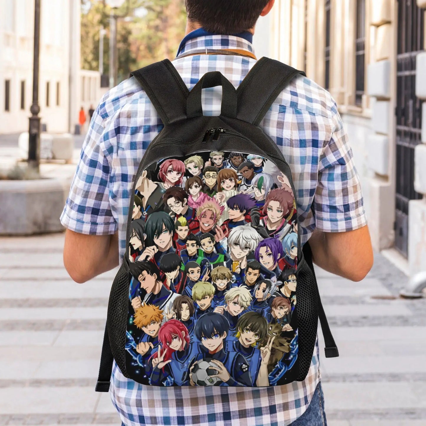Blue Lock: Backpack for Men Women Teenage High School Hiking Travel Daypack Soccer Anime Laptop Computer Canvas Bags Durable