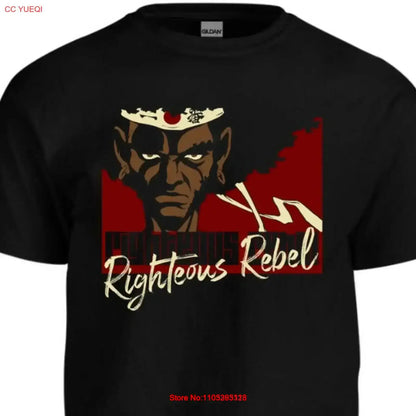 Afro Samurai: black anime tee graphic cotton soft street ware vintage Washed Breathable Casual Versatile fashion vintage Washed