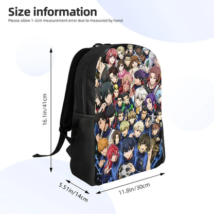 Blue Lock: Backpack for Men Women Teenage High School Hiking Travel Daypack Soccer Anime Laptop Computer Canvas Bags Durable
