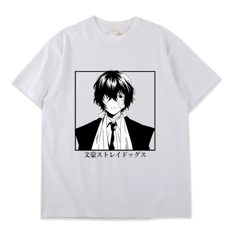 Bungo Stray Dogs: Dazai Osamu  Harajuku T-shirt Round Neck Short Sleeve Casual Streetwear