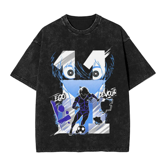 Blue Lock: ISAGI YOICHI T Shirt Printed Cotton Washed  Retro T-Shirts