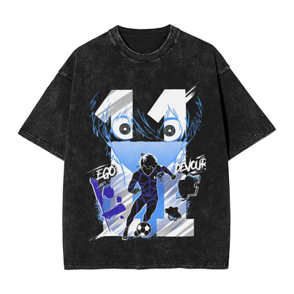 Blue Lock: ISAGI YOICHI T Shirt Printed Cotton Washed  Retro T-Shirts