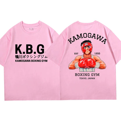 Hajime No Ippo: Kamogawa Boxing T-Shirt Makunouchi Takamura KGB Graphic Harajuku Streetwear