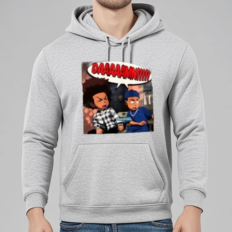 The Boondocks: DAMN Meme Huey X Riley Freeman Hoody Sweatshirts Oversized Zippers Graphics Zipper Mens Tall