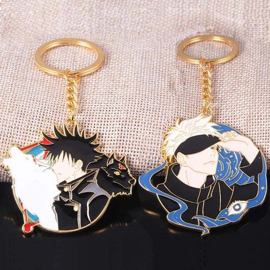 Jujutsu Kaisen: Gojo Satoru Fushiguro Megumi Figure Enamel Pendant Keyring High Quality Props Jewelry Gifts