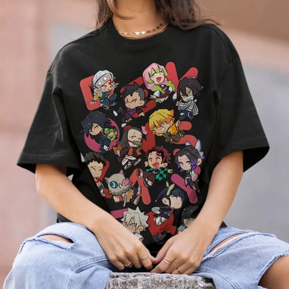 Demon Slayer Japanese Hot-blooded Anime Classic Characters Sports Casual Short-sleeved Comfortable Half-sleeved Popular Top