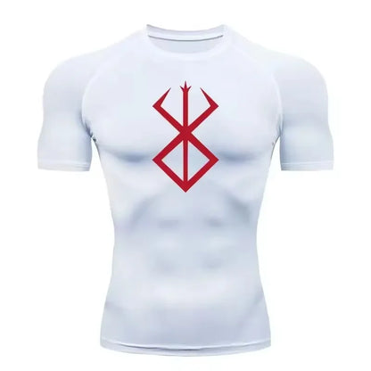 Berserk: Compression T-shirt Men Elastic Tight Sportswear Short-sleeved Gym Bodybuilding Quick-drying Sweatshirt Top S-3XL