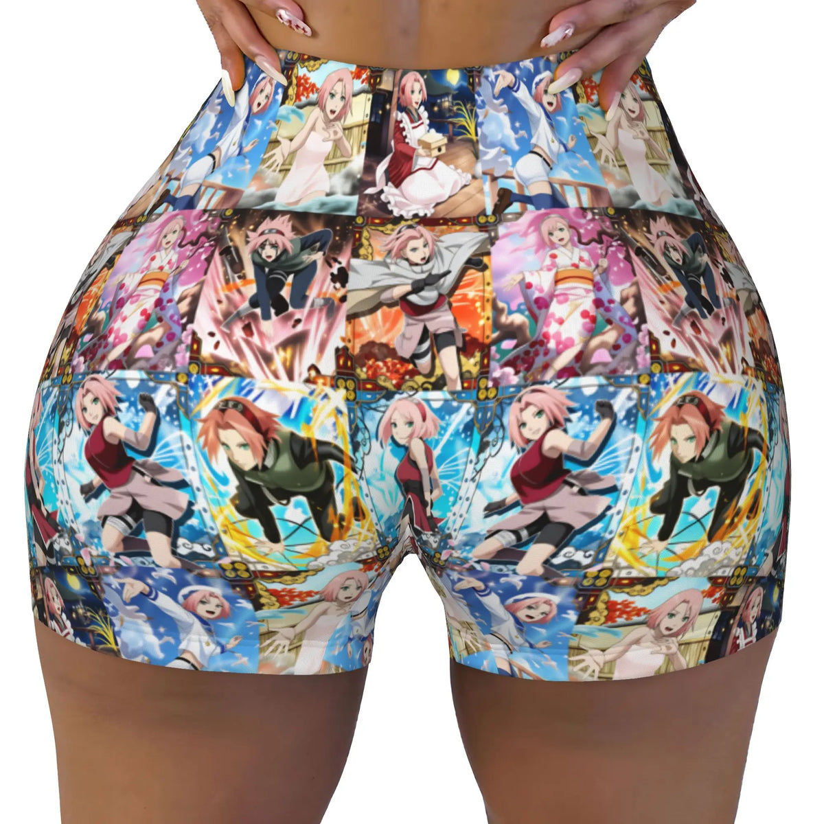 Naruto: Sakura Haruno  Hinata Hyuga Workout Biker Running Shorts Women Kushina Uzumaki Gym Yoga Shorts