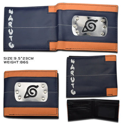 Naruto: Sasuke Cartoon PU Wallet Creative Simple Foldable Coin Purse Multifunctional Card Boys Gift