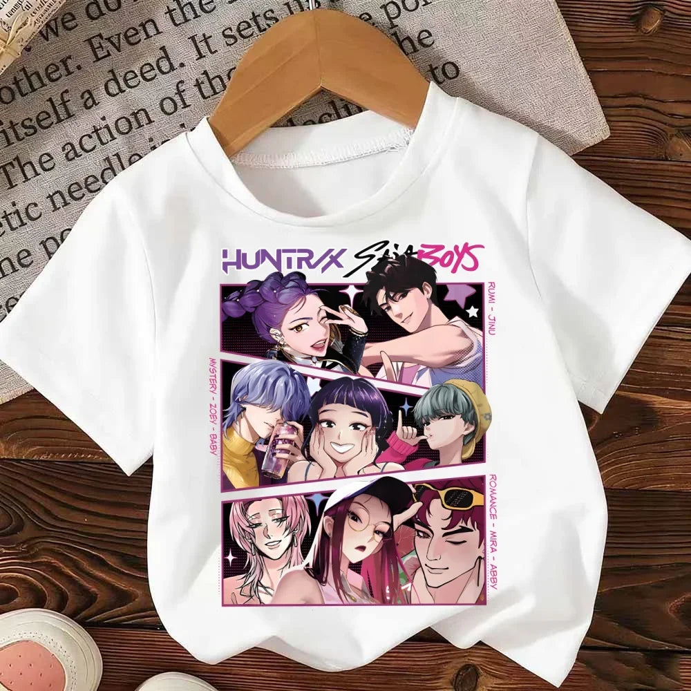 KPop Demon Hunters:Hasbro  Movie Series Summer Children's Cotton T-Shirt - Boys and Girls - Baby Soft and Cute Top