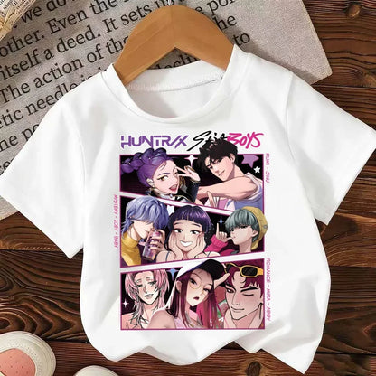 KPop Demon Hunters:Hasbro  Movie Series Summer Children's Cotton T-Shirt - Boys and Girls - Baby Soft and Cute Top