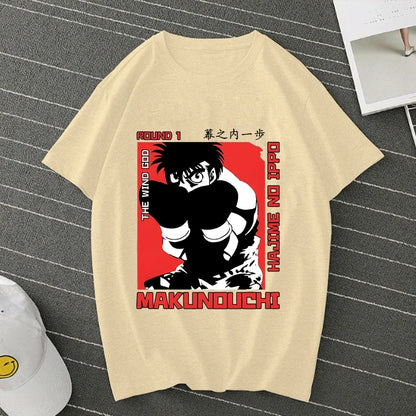 Hajime No Ippo: Kamogawa Boxing Gym T Shirt Men Women Crew Neck Casual Tops Tees Makunouchi Takamura KGB Graphic T-Shirts