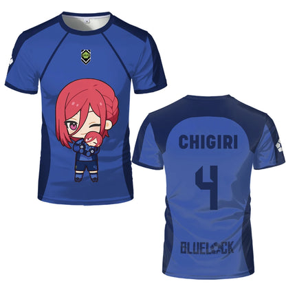 Blue Lock: (KIDS) Eleven Jersey Isagi Nagi Cute Pattern T-shirt Character Print Tops Kid's T Shirts