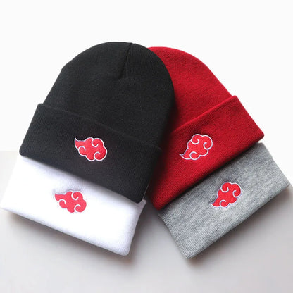 Narut:  Red Cloud Hokage Ninja Sharingan Fashion Hats Elastic Knitted Warm Caps