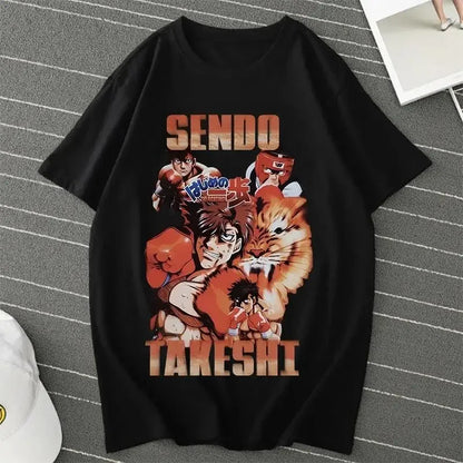Hajime No Ippo: Kamogawa Boxing Gym T Shirt Makunouchi Takamura Celin KGB Print T Shirt Casual Plus Size T Shirt Women
