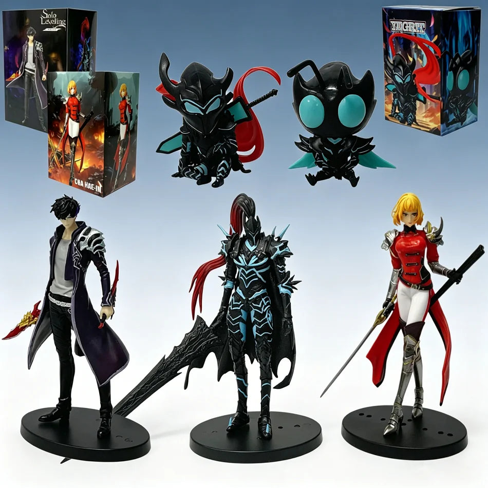 Solo Leveling Up Shadow Monarch Anime Figure Cha Hae-In Action Figure Q Version Igris/Beru Figurine PVC Collection Toys Gift