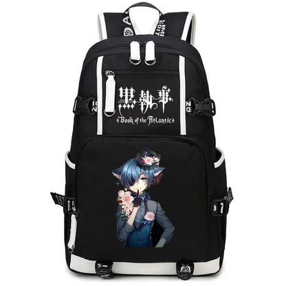 Black Butler: USB Backpack Book Bag Casual Travel Computer Men Women Girl Boys Cosplay Bag Schoolbag Laptop Bags