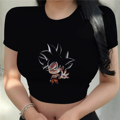 Dragon Ball Z: Harajuku Cool Tops Anime Kawaii Clothes T Shirt Crop Top Goku Clothing Sexy Vegeta Fashion Y2k