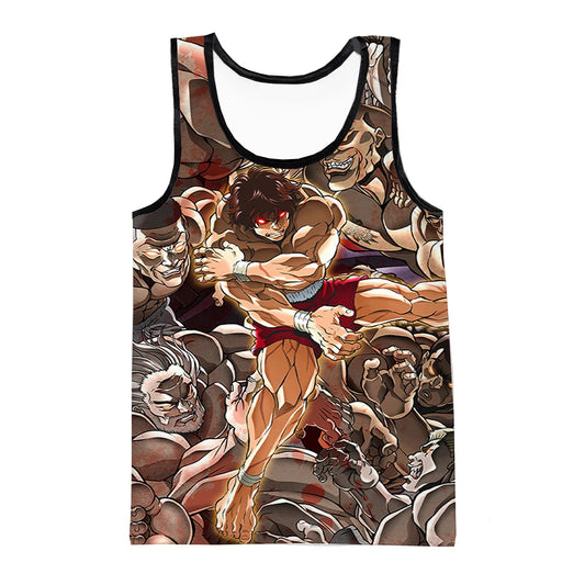Baki The Grappler: Tank Tops Anime 3D Print Streetwear Men's Fashion Oversized Sleeveless Tank Top Fitness Gym Vest Man Clothing