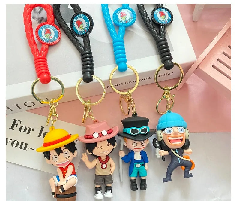 One Piece: Keychain with Cartoon Luffy and Zoro Characters, Ideal for Cosplay Accessories and Gifts