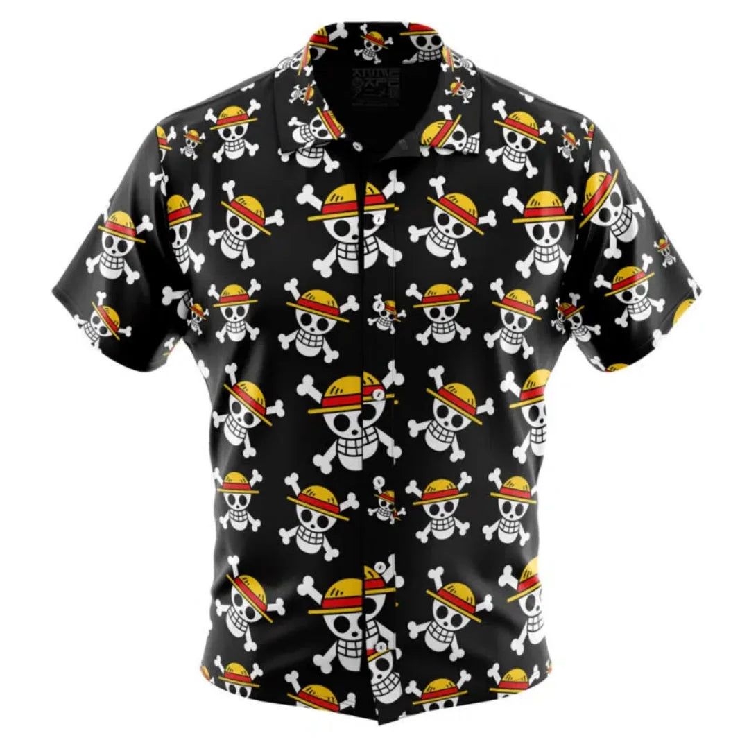 One Piece: Monkey D. Luffy's pirate flag Graphic Hawaiian Shirt Leisure Dry Quickly Men's Shirt Kid's Clothing Tee Y2k Woman