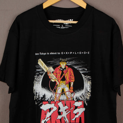 Akira: T-Shirt Neo Tokyo Explosion Otomo Katsuhiro METROPOLIS Memories Anime Cotton Black Tee