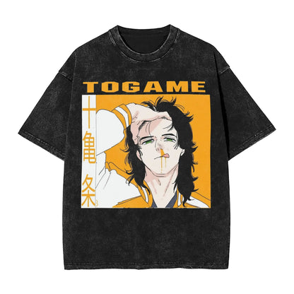 Wind Breaker: Jo Togame Washed T Shirt Novelty Harajuku Oversize Tee T-Shirts 100% Cotton