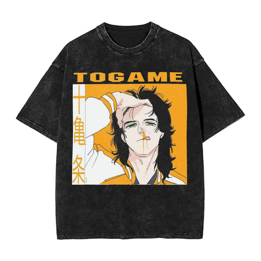 Wind Breaker: Jo Togame Washed T Shirt Novelty Harajuku Oversize Tee T-Shirts 100% Cotton