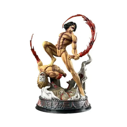 Attack On Titan: Eren Yeager Battle Form Titan Figure Collectible Anime Statue Model Desktop Ornament Gift For Anime Fans