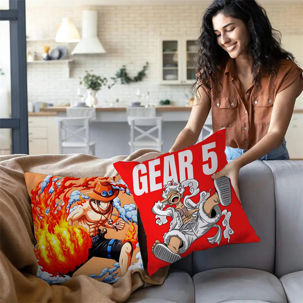 One Piece: Pillow Covers Sofa Decorative Home Double-sided Printing Short Plush Cute Cushion Cover
