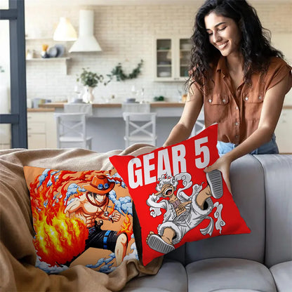 One Piece: Pillow Covers Sofa Decorative Home Double-sided Printing Short Plush Cute Cushion Cover