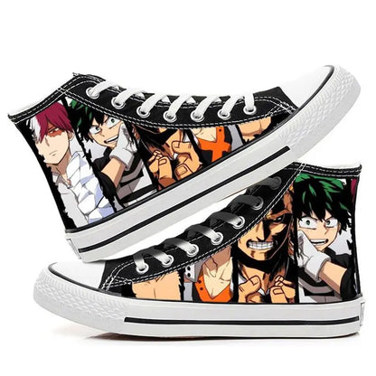 My Hero Academia: high-top canvas shoes anime Izuku Midoriya student capplet shoes breathable and comfortable holiday gift