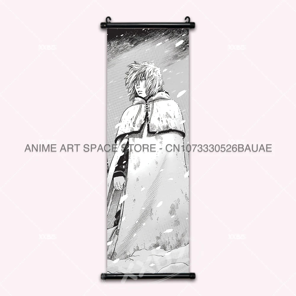 Vinland Saga: Hanging Painting Thorfinn Karlsefni Anime Decorative Poster Leif Ericson Room Decor Scroll Picture Cartoon Wall Art