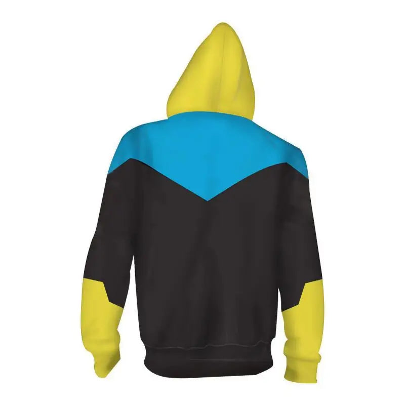 Invincible: Color Block Hoodies for Men Long Sleeve Pullover Sweatshirt with Pockets 3D Printed Casual Streetwear Zipper Jacket