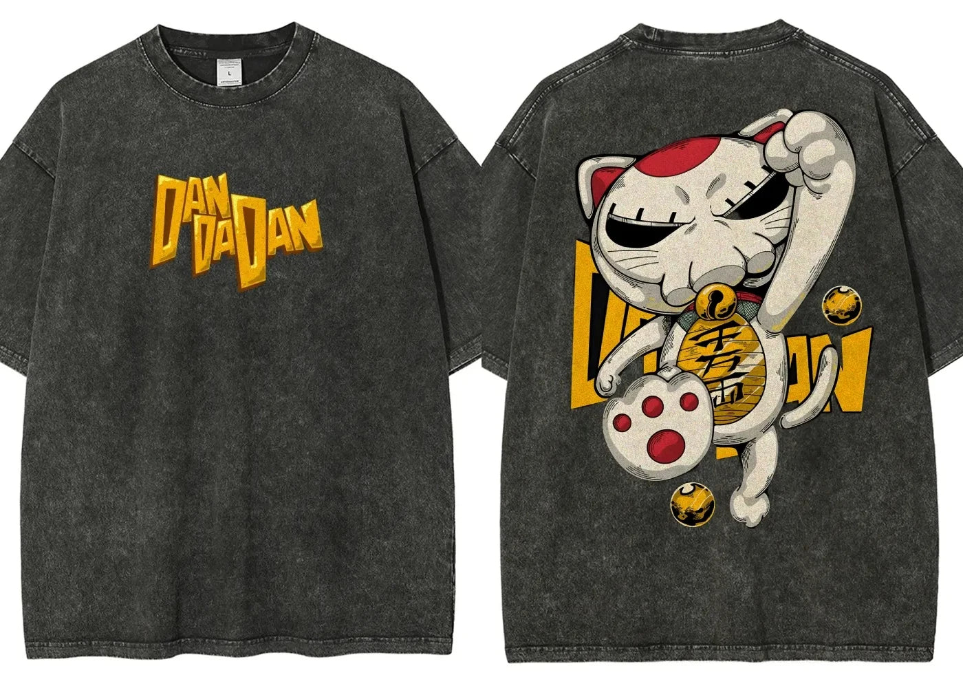 Dandadan: Manga Funny Graphic Print T-shirts Streetwear Hip Hop Harajuku Fashion Tees Retro Washed Cotton Washed Tops