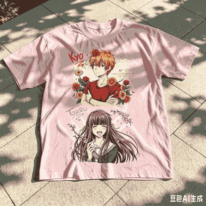 Fruits Basket: Anime Lover T-shirt Oversized Unisex Streetwear Trendy Cotton Print T-shirts for Men Women Fashion Breathable soft