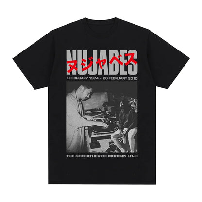 Samurai Champloo: Nujabes Vintage T-shirt the godfather of modern lo-fi music Japanese art Hip Hop Cotton Men T shirt New TEE TSHIRT Womens tops