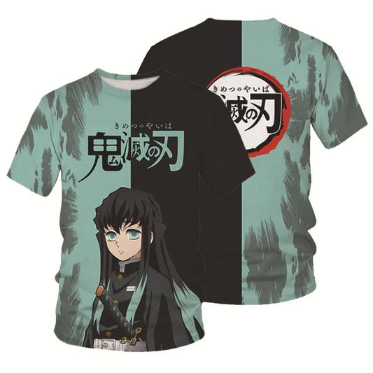 Demon Slayer: Kamado Tanjirou  T shirt 3D  Short Sleeve Y2k Tees