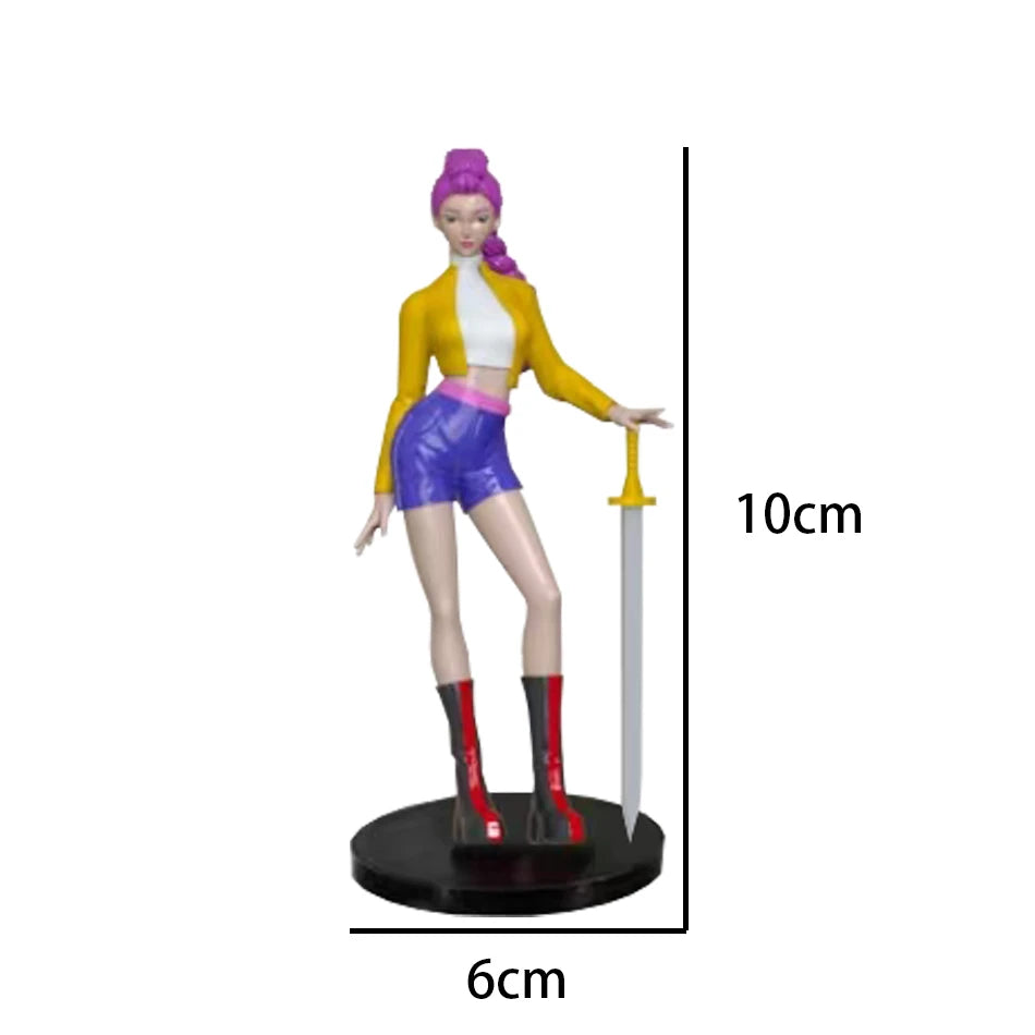 Kpop Demon Hunters Figure Cartoon Kawaii Tiger Rumi Mira Zoey Action Figure PVC Desk Decoration Model Doll Toy Kids Gift
