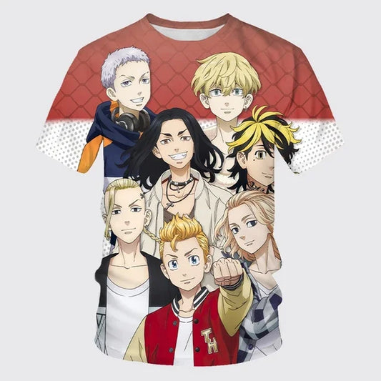 Tokyo Revengers: 3D Printed Unisex T-shirt Neutral Casual Street Style Short-sleeved Plus Size Top