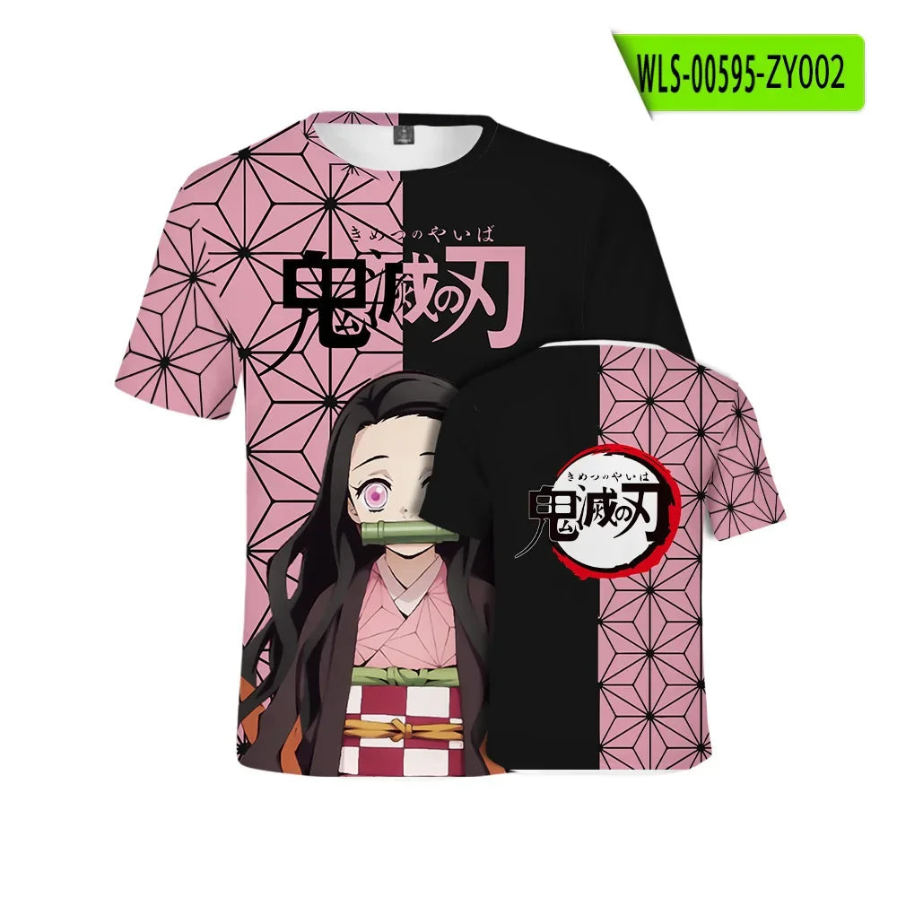 Demon Slayer: Kamado Tanjirou  T shirt 3D  Short Sleeve Y2k Tees