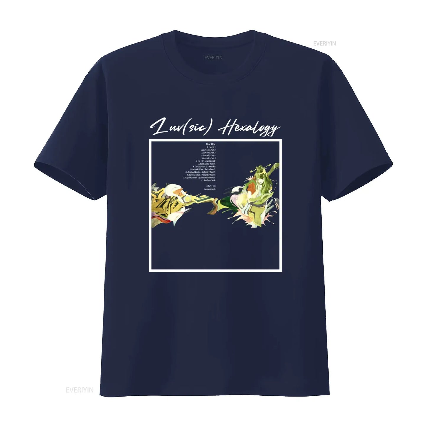 Samurai Champloo: Nujabes Luv Sic Hexalogy Tracklist T Shirt Pocket Back Print Shing02 Design Unique Music Themed vintage Washed Versatile