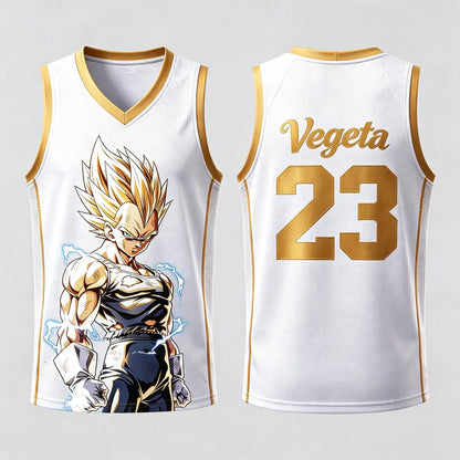 Dragon Ball: Vegeta Super Saiyan #23 Basketball Jersey Tank Top Anime Print Breathable Sportswear Unisex Streetwear for Fans Kids