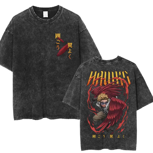 My Hero Academia: Todoroki Shoto Classic Manga T-shirt Men Women Oversized Cotton Tshirts Streetwear Anime  Washed Vintage T Shirt