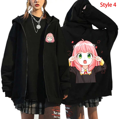 Spy x Family: Anya Forger Printed Zipper Hooded Fashion Women Men Zip Sweatshirt Casual Sport Hoodie Long Sleeve Top