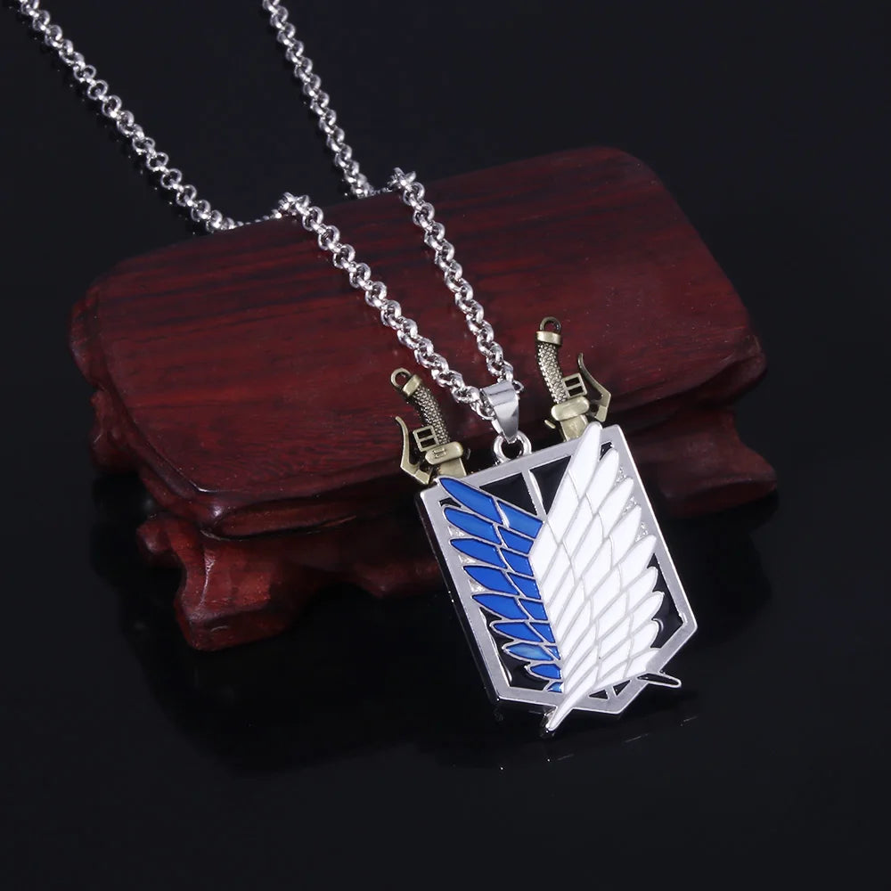 Attack on Titan: Necklace Shingeki No Kyojin Wings of Freedom Survey Sword Punk Necklace Pendant for Women Men Jewelry